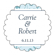 Provencale Scalloped Circle Wedding Labels