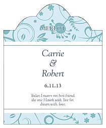 Provencale Scalloped Vertical Big Rectangle Wedding Labels 