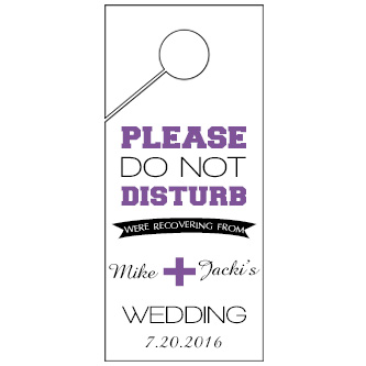 Purple Wedding Door Hanger 4x9