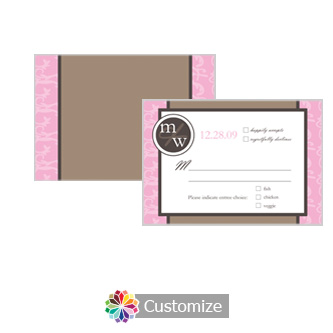 Rococo 5 x 3.5 RSVP Enclosure Card - Dinner Choice