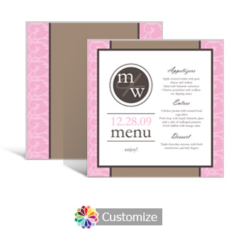 Rococo 5.875 x 5.875 Square Wedding Menu