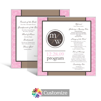 Rococo 5.875 x 5.875 Square Wedding Program