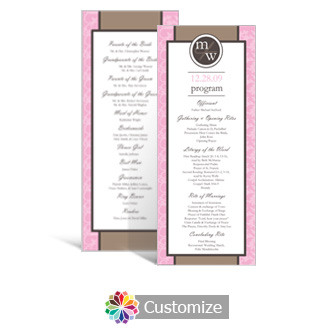 Rococo 3.625 x 8.875 Tea-Length Wedding Program