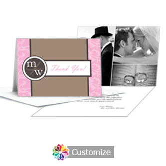 Rococo Thank You Card With Photo and Custom Greeting