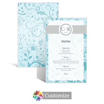 Serenity 5 x 7.875 Rectangle Flat Wedding Menu