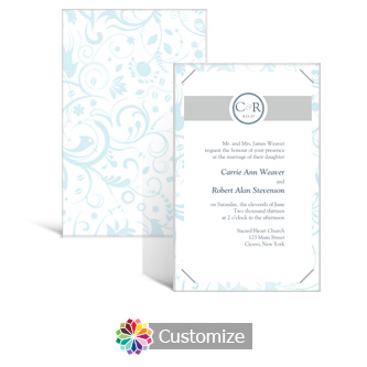 Serenity 5 x 7.875 Layered Rectangle w/Vellum Wedding Invitation