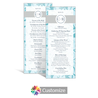 Serenity 3.625 x 8.875 Tea-Length Wedding Program