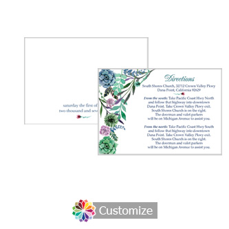 Floral Spring Meadow 5 x 3.5 Directions Enclosure Card