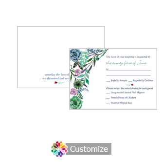 Floral Spring Meadow Flowers 5 x 3.5 RSVP Enclosure Card - Dinner Choice