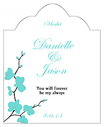 Summer Orchid Scalloped Vertical Big Rectangle Wedding Labels 