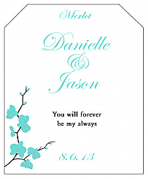 Summer Orchid Wine Wedding Label 