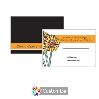 Floral Summer Floral Trio 5 x 3.5 RSVP Enclosure Card - Reception