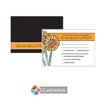 Floral Summer Floral Trio 5 x 3.5 RSVP Enclosure Card - Dinner Choice