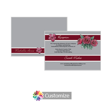 Floral Sweet Botanical Rose 5 x 3.5 Details Enclosure Card