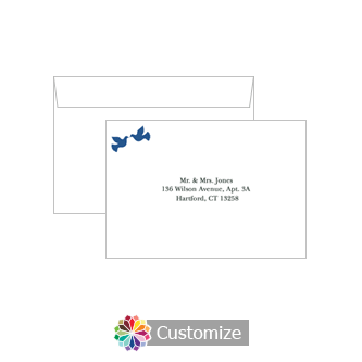 Custom Printing on Wedding Doves Response Card Envelopes