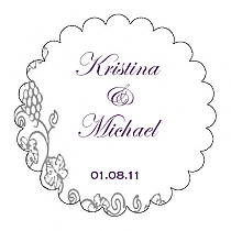 Vintage Scalloped Circle Wedding Labels