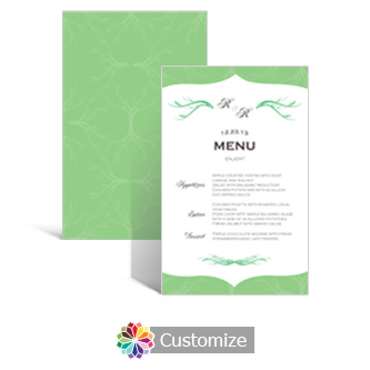 Wave 5 x 7.875 Rectangle Flat Wedding Menu