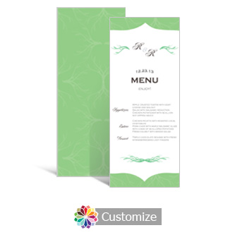 Wave 3.625 x 8.875 Tea-Length Wedding Menu