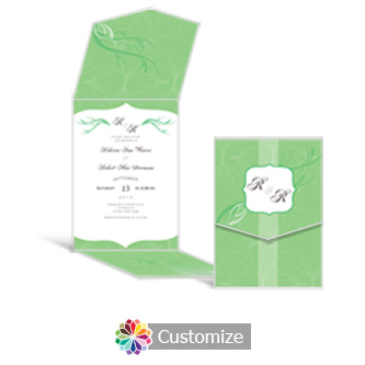 Wave 5.25 x 7.25 Vertical Gate-Fold Wedding Invitation 