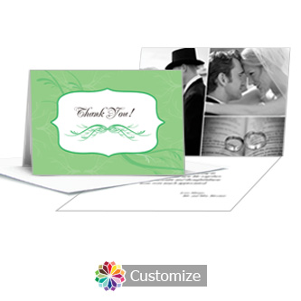 Wave Thank You Card With Photo and Custom Greeting
