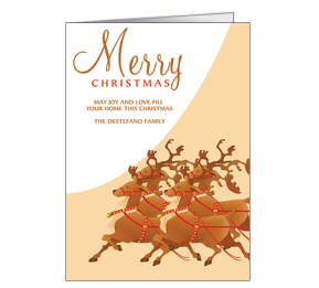 Corner Christmas Rudolph and His Reindeer Cards  5.50" x 7.875" w-envelope