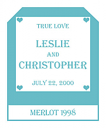 Mini Hearts Wine Wedding Label