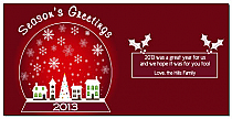 Christmas Good Tidings Winter Village Snow Globe Cards  8" x 4" w-envelope