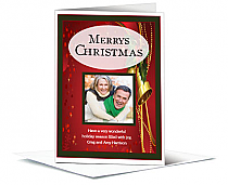 Christmas Holiday Mistletoe Jingle Bells Cards with photo  5.50" x 7.875" w-envelope