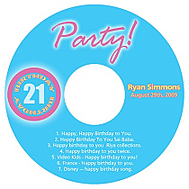 CD Party Birthday Labels