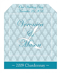 Monogram Wine Wedding Label