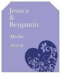 Hearts of Love Wine Wedding Label