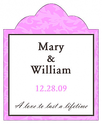 Magnolia Scalloped Vertical Big Rectangle Wedding Labels