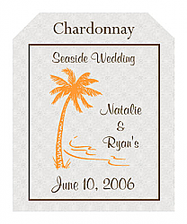 Tropic getaway Wine Wedding Labels