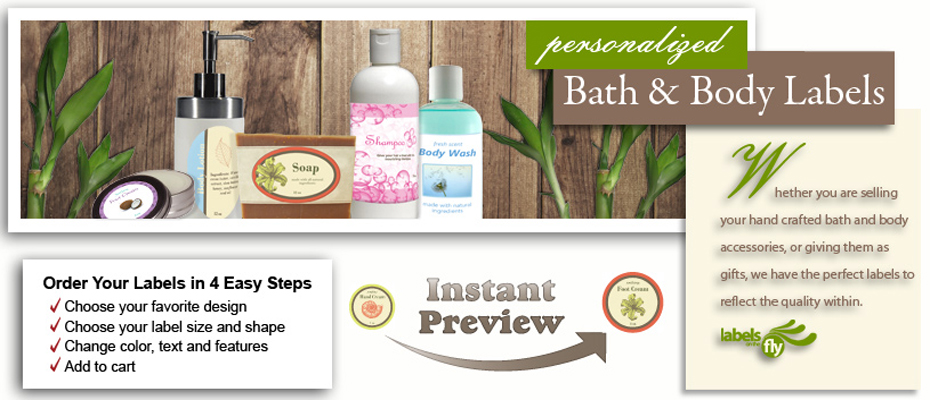 Custom Bath and Body labels, custom craft sticker